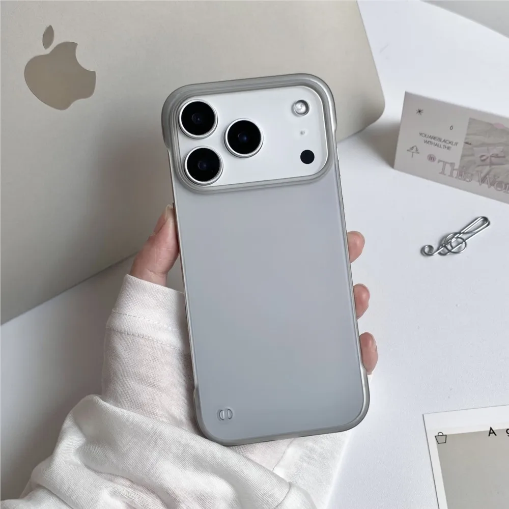 Sleek Borderless Matte Clear Shockproof Phone Case - Ultra Thin Translucent Design