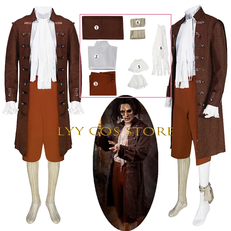 

Billy Butcherson Cosplay Anime Hocus Costume Billy Brown Uniform Jackets Suit Halloween Carnival Party Outfit for Men