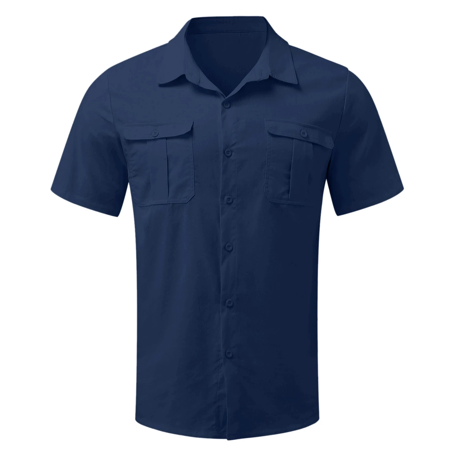 Camisas de manga corta de lino y algodón para hombre, camisas informales de Color sólido con cuello levantado, estilo playero, talla grande, gran oferta, Verano