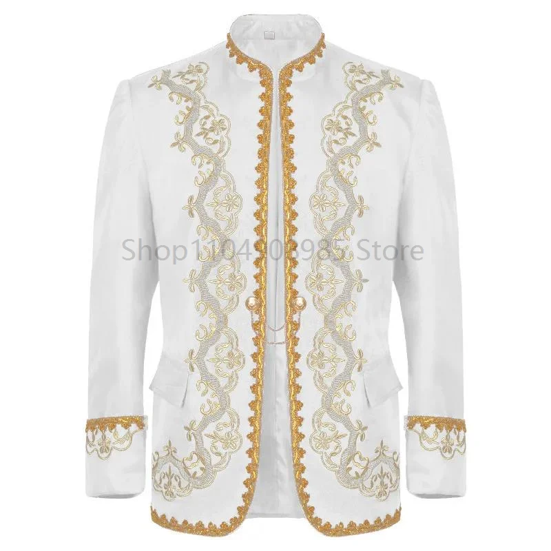 Veste de robe de cour incrustée d'or pour hommes