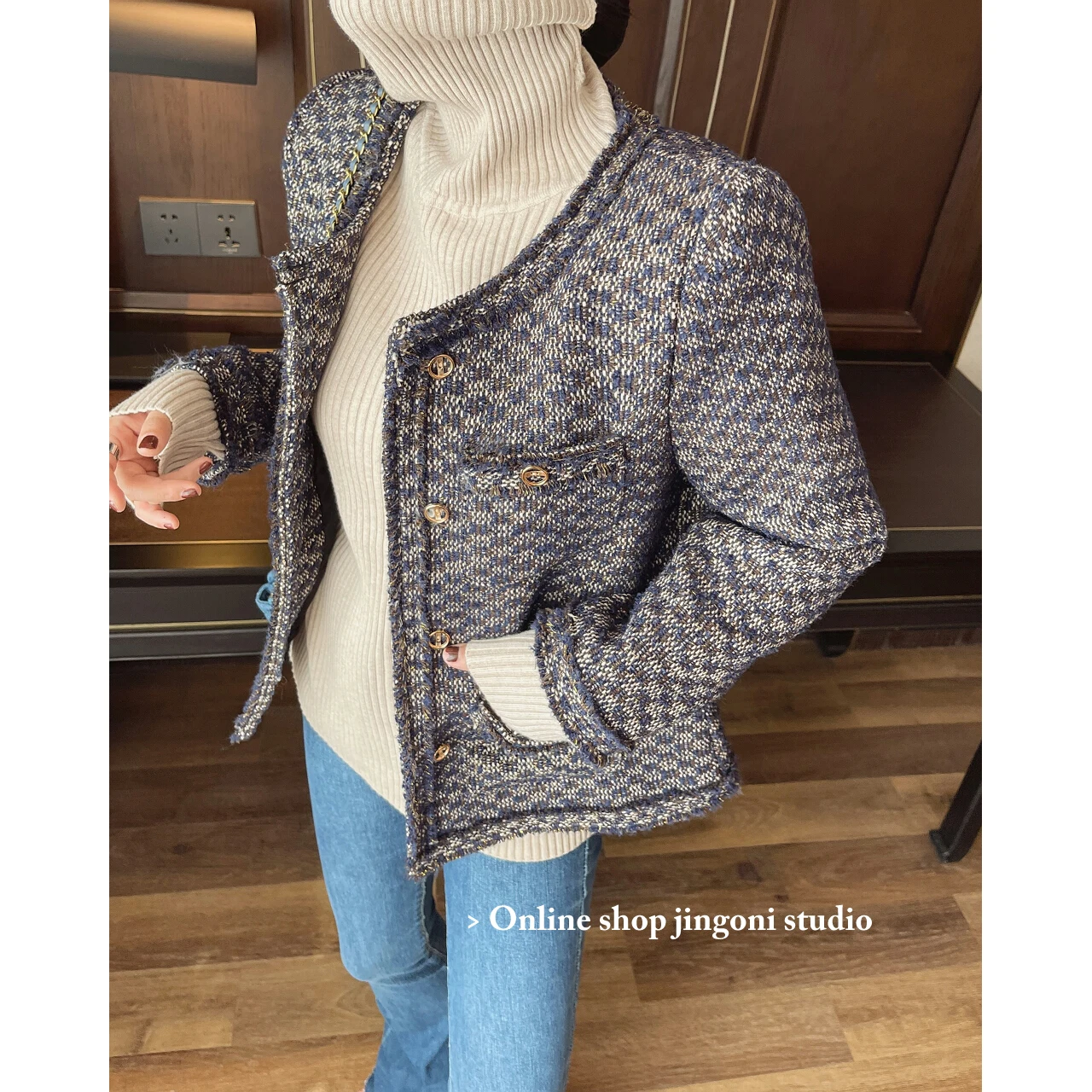 2022 Woman New Oem Blazers Suits Coats Short Tweed Jackets Tailoring Fashion Chic Elegant New Stylish Clothing Winter Y2k Parkas 2022 woman new oem woolen plaid blazers suits coats jackets tailoring fashion chic elegant new collection stylish clothes parkas