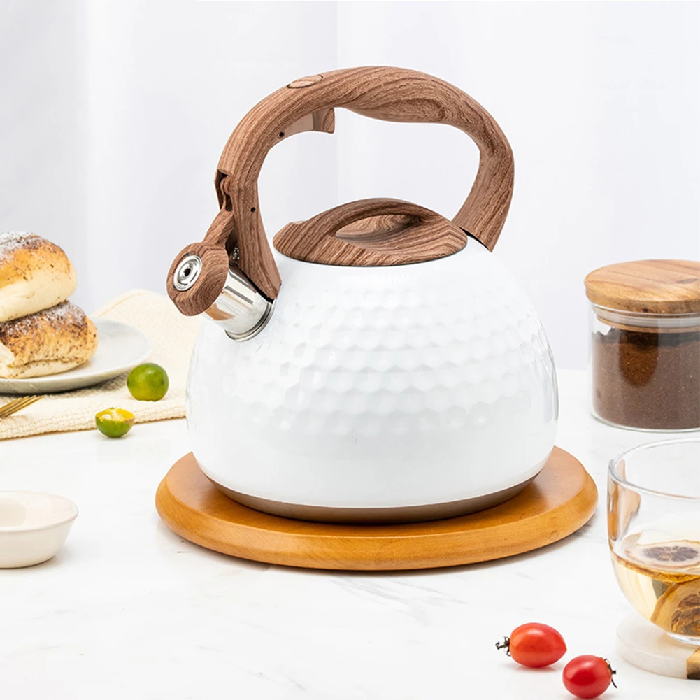 Bouilloire en Acier Inoxydable 1.2L Théière Café Poignée Résistante à la Chaleur Mate
