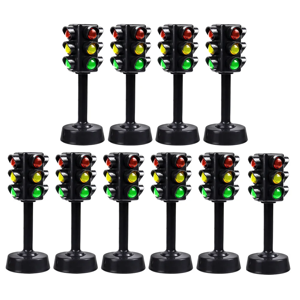 Traffic light toy 12 Pcs Set Children Toys Educational Traffic Signs Signal Light Model Stop Abs Toddler Playset Kids