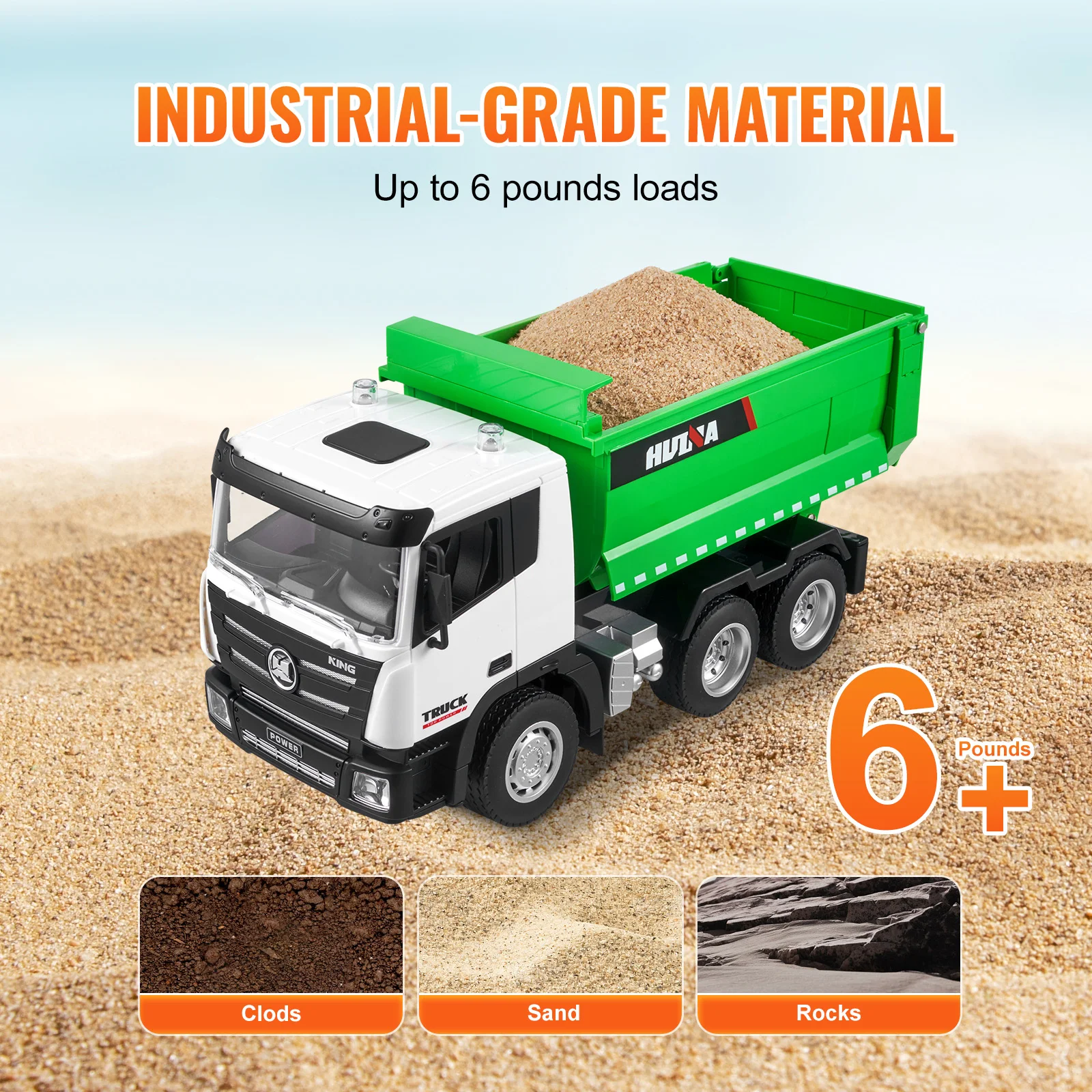 VEVOR RC Dump Truck 9-Channel Remote Model Car Toys Bulldozer Engineering Vehicle for Toddlers Kids Christmas Birthday Gifts 4