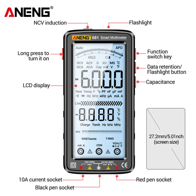 Rechargable Digital Professional Multimeter