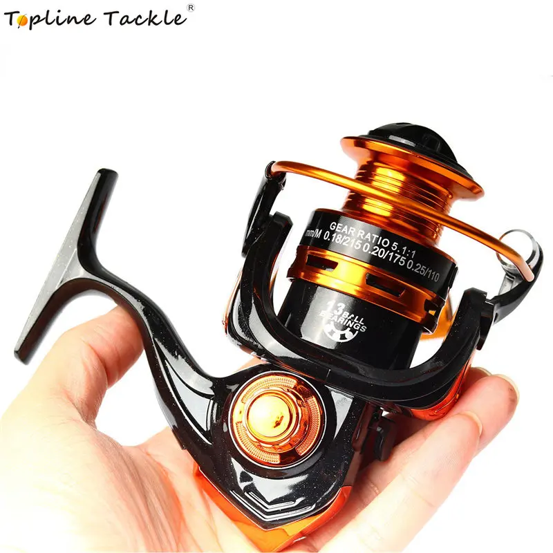 

Topline Tackl Ultralight Spinning Saltwater Fishing Reel 1000 13 BB Metal Spool Spinning Wheel for Sea Saltwater Carp Pesca