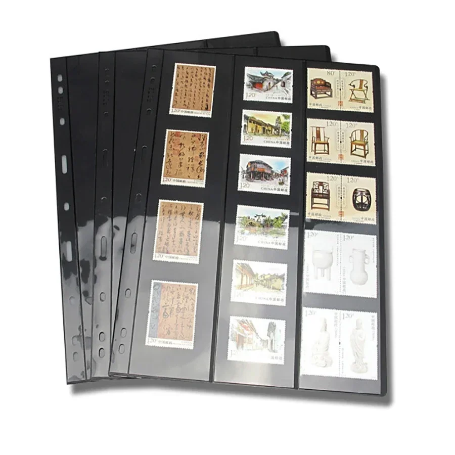 10PCS/Lot stamps Notes lines grid PVC page stamp album loose-leaf inners stamps holders 9 Holes