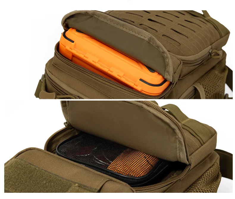 Männer Taktische Brust Tasche mit Stange Halter Angeln Camping Klettern Radfahren Outdoor Sport Taschen Molle Kurze Reise Köder Beutel Pack – Detail 4