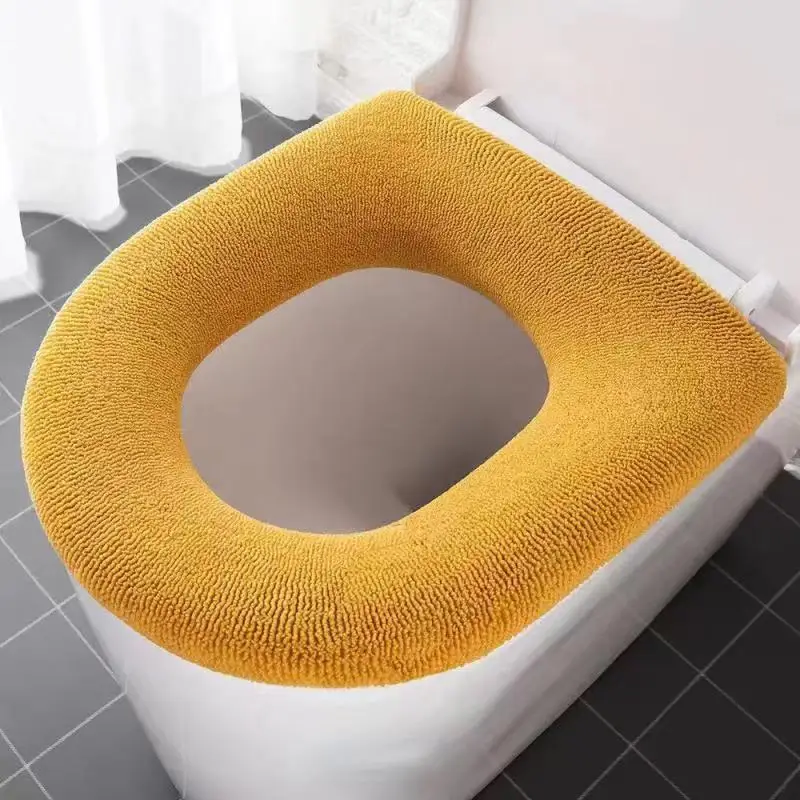 Universal Toilet Seat Cover O-shape Thickened Toilet Seat Cushion Winter Keep Warm Closestool Mat Washable Bathroom Accessories