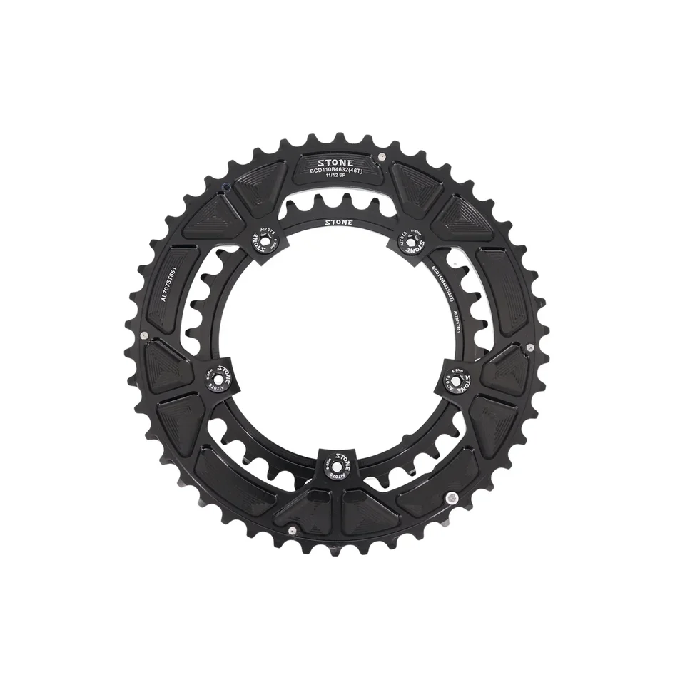 Shimano用ストーンラウンドダブルチェーンリング、12スピード