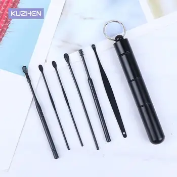 5/6Pc 스테인레스 스틸 Earpick 귀 청소기 숟가락 귀 케어 청소 도구 귀 왁스 제거 키트 귀 왁스 리무버 귀 왁스 제거 도구
