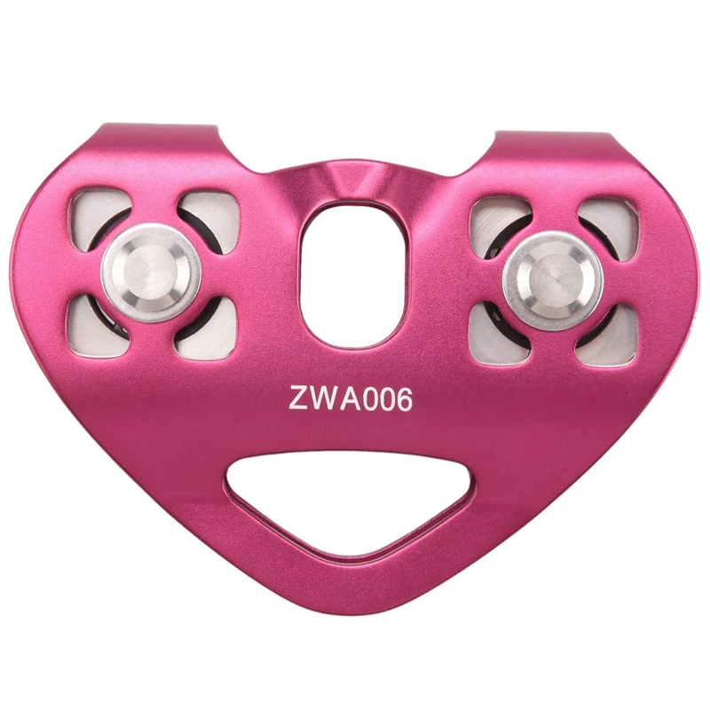 Outdoor Climbing Pulley Biaxial Transport Steel Cable Expand Heart-Shaped Double Pulley