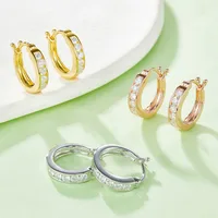 M-JAJA 15mm Moissanite boucles d'oreilles Rose/jaune/blanc plaqué or S925 en argent Sterling diamants boucles d'oreilles bijoux fins pour les femmes 2