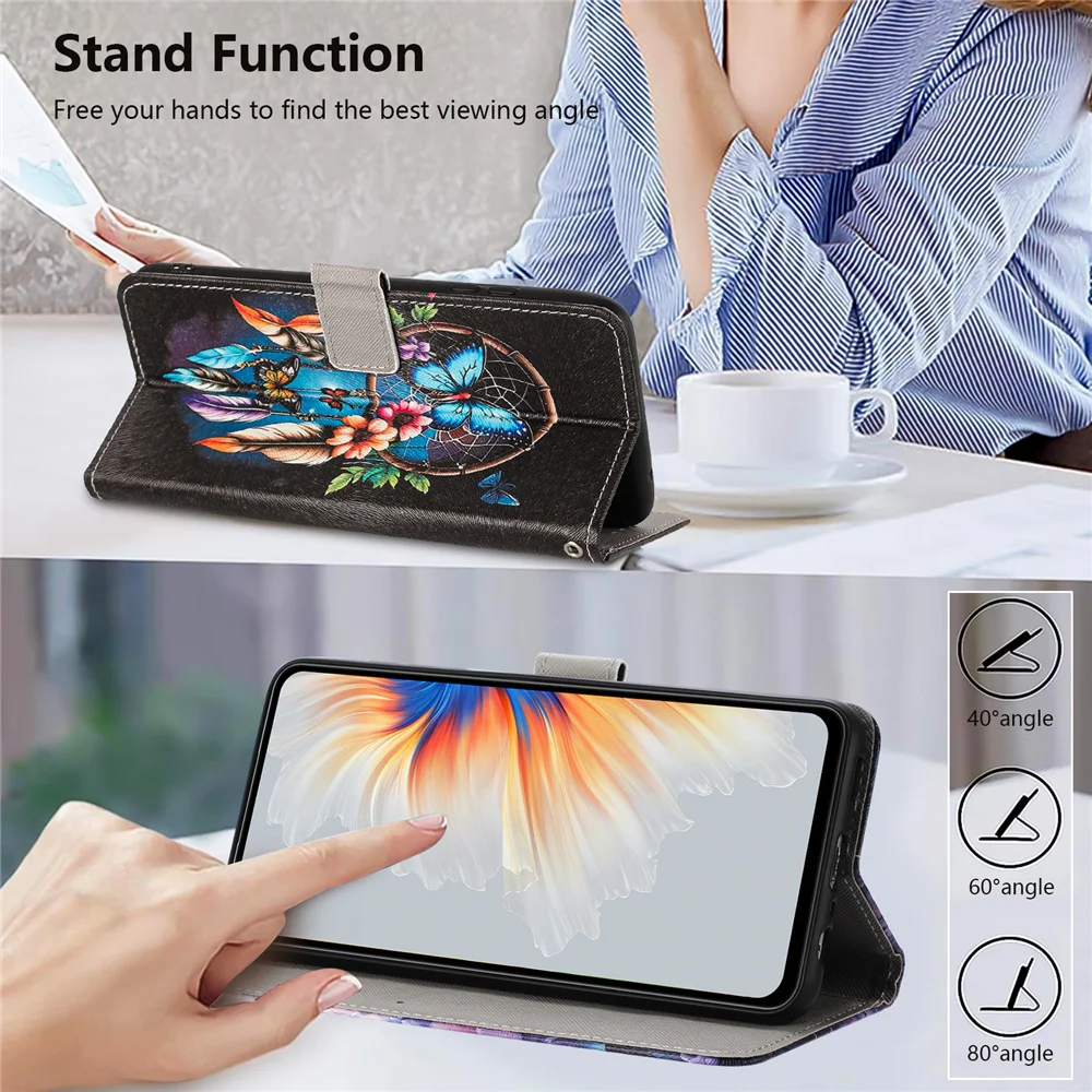 Floral Leather Flip Cover - Stylish Phone Case