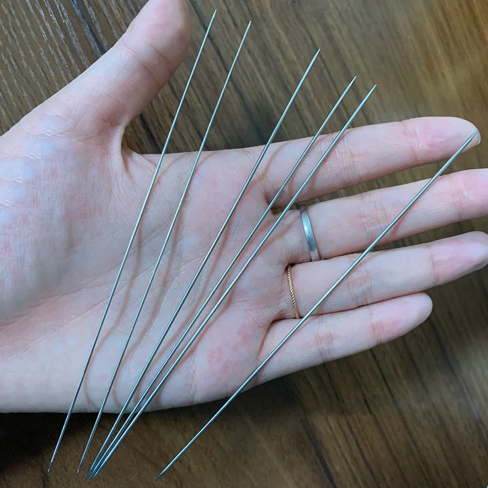 Chzimade 5Pcs Mini Stainless Steel Straight Knitting Needles For Handmade Craft Doll Clothes Diy Sewing Tools Accessories