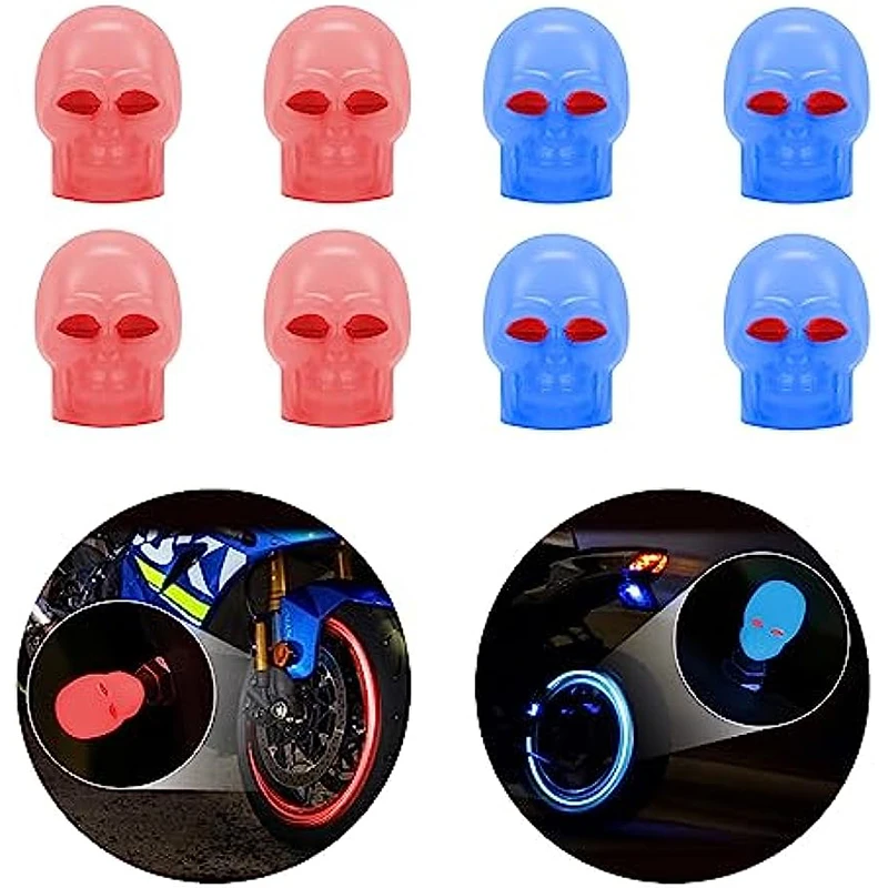 Couvercle de assujetuniversel Skull Vore, bouchon de assujetShoous Opathy dans le noir, bouchons anti-poussière pour pneus automobiles, camion, SUV, moto, 1 à 8 pièces