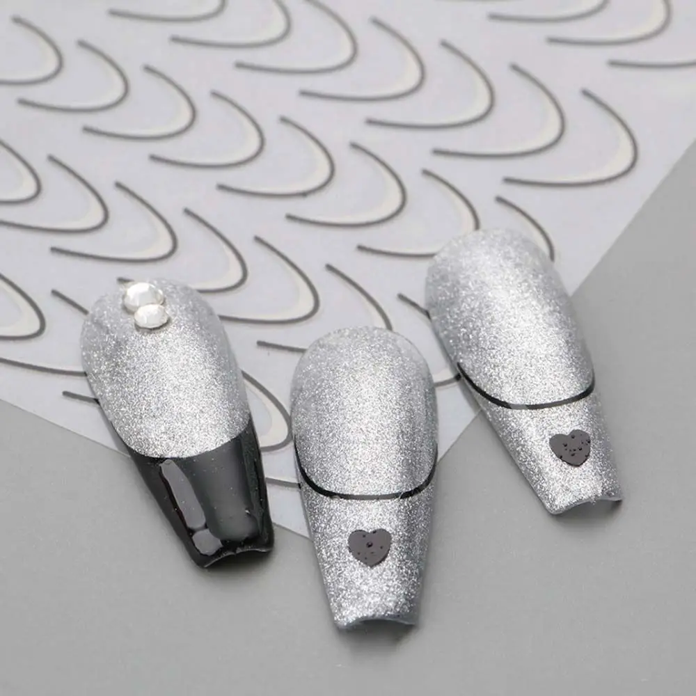 Pattern French Style Self Adhesive Nails Art Sliders Manicure Stripe Nails Decals 3D Lines Nail Sticker Nail Art Decoration 6