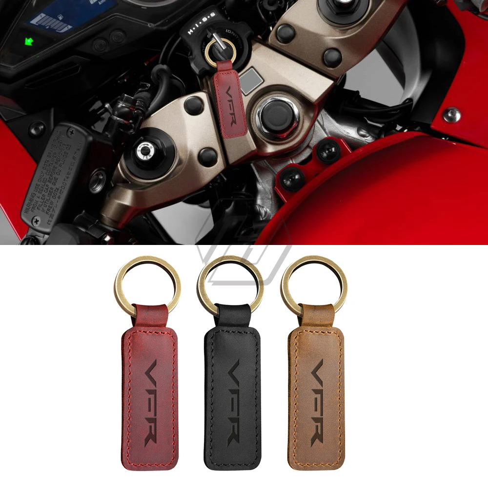 

Cowhide Keychain Motorcycle Key Ring Key Holder Decoration For Honda VFR 700 750 800 800F 800X 1200 1200F 1200X 400