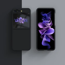 Liquid Silicone Phone Case with Hard TPU Bumper - Durable Protective Cover for Samsung Galaxy Z Flip Series (Black)