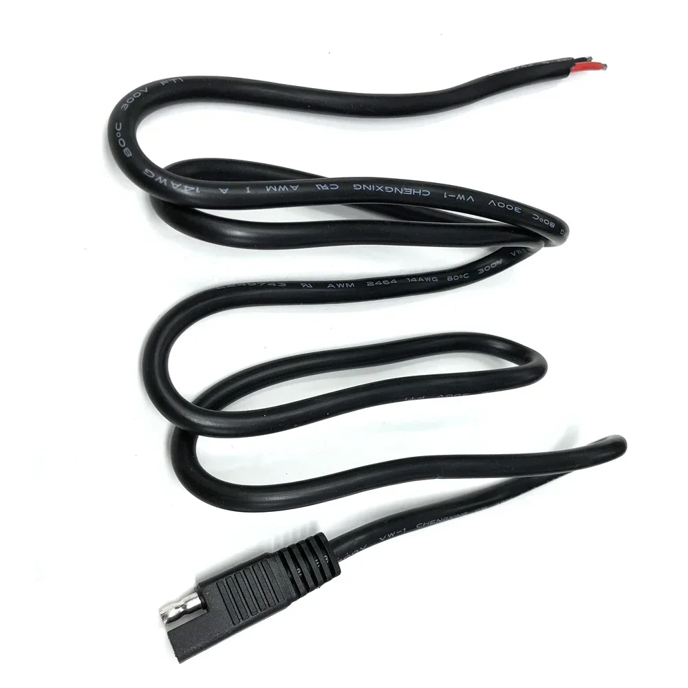 100cm SAE Connector DIY 2 Pin Lug Cable Battery Charger Quick Disconnect SAE Extension Cord 14AWG for Motorcycle / Car / Tractor