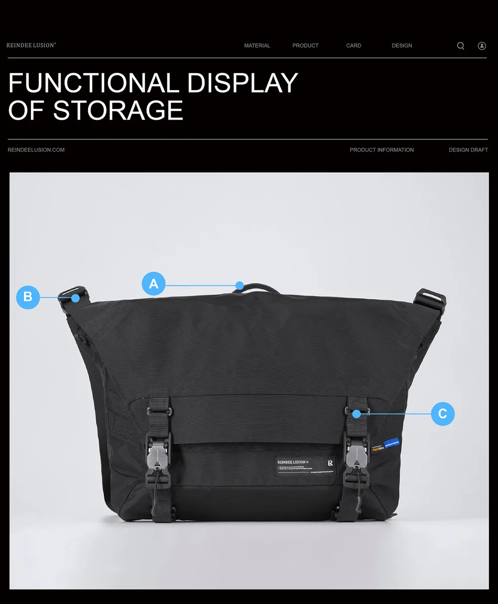 Reindee Lusion 24ss Waterproof cd material shoulder bag set molle pad modul expansion accessories techwear