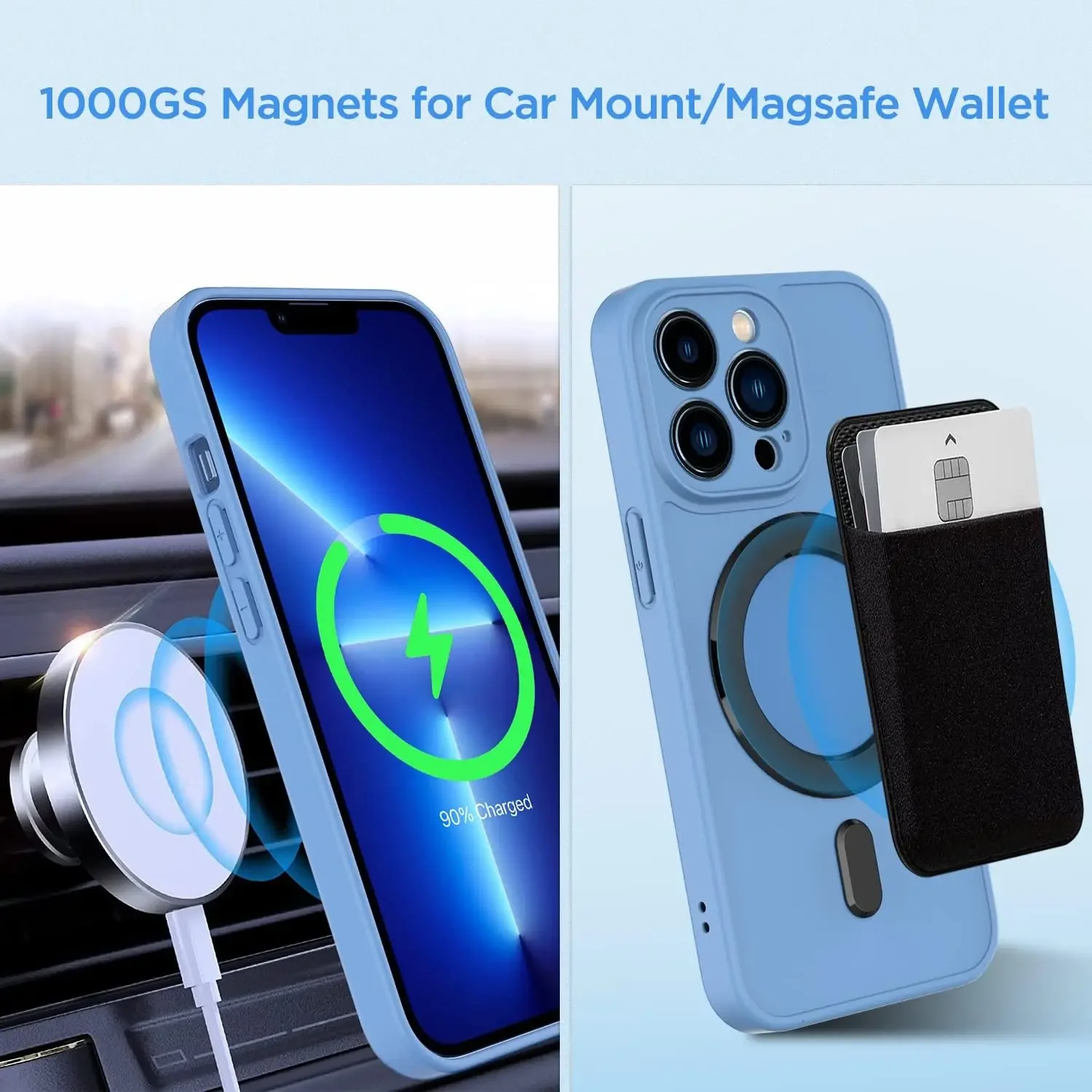 Universal Magnetic Ring Sticker for Wireless Charging and Car Holder, 2-in-1 Magnet Ring