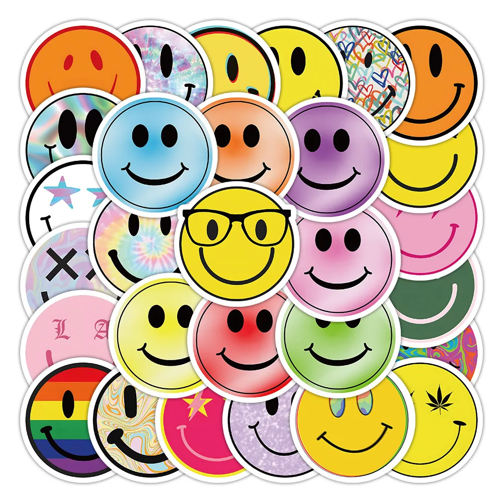 200pcs Waterproof Smiling Face Sticker Diy Scrapbooking Diary Planner Decoration Children Sticker Album Travel Suitcase Sticker