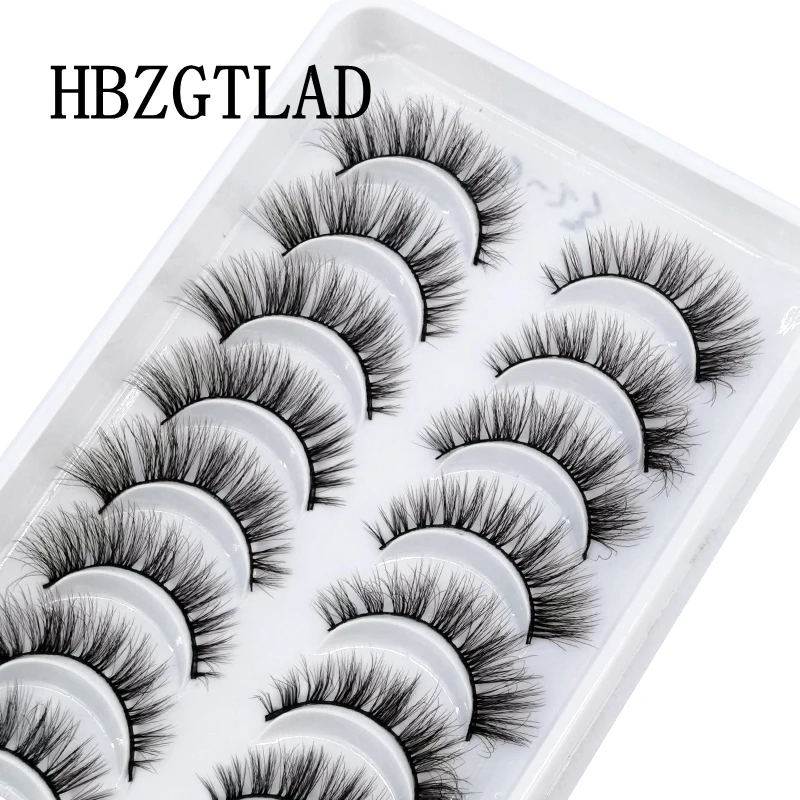 

10 Pairs 3D Faux Mink Lashes Fluffy Soft Wispy Natural Long False Eyelashes Curly lashes wholesale Makeup Short Lashes Extension