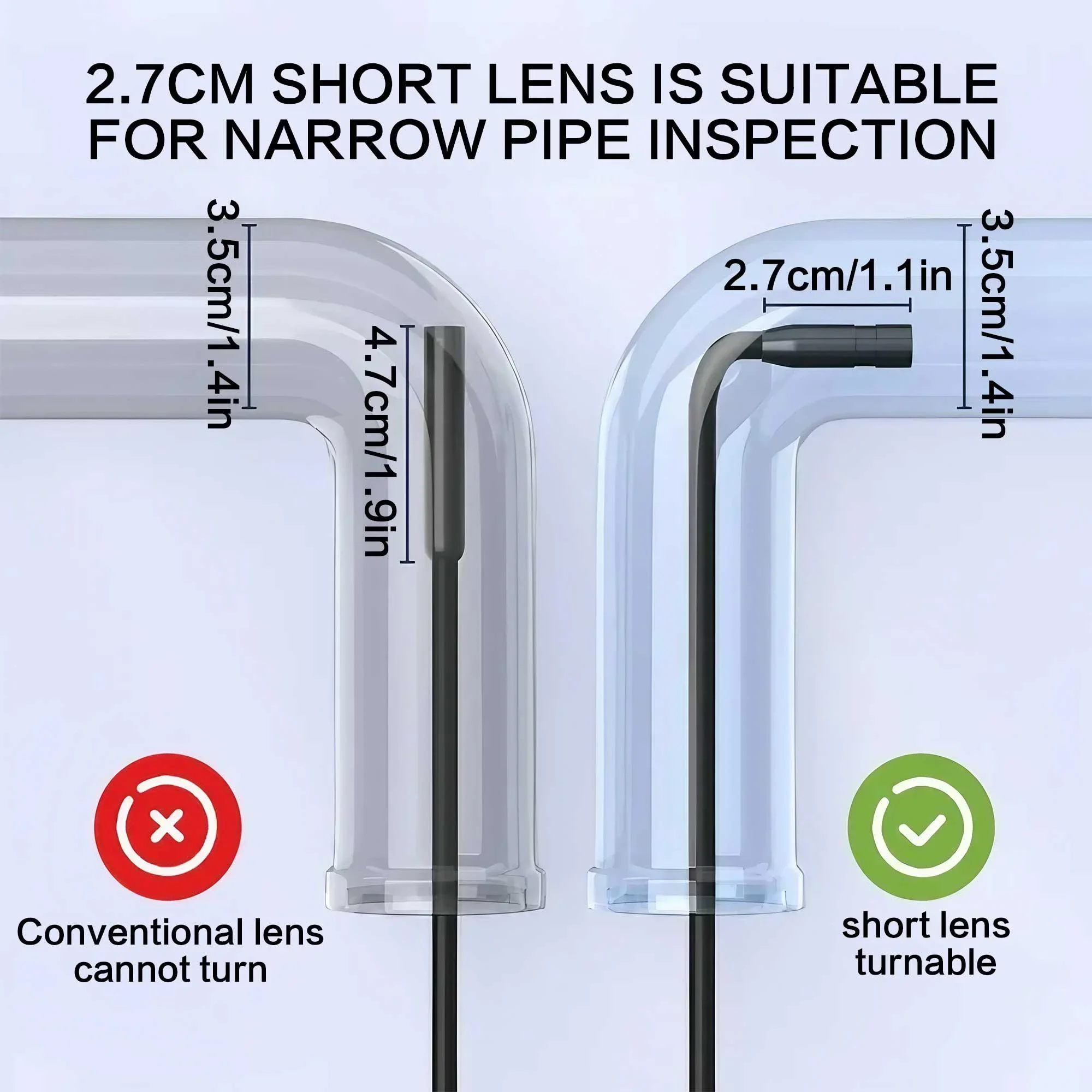 1080P HD WiFi 내시경 검사 카메라 43인치 디스플레이 15m 케이블 듀얼 헤드 2600mAh 자동차 전기 및 배관용 자동차 공구
