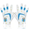 Kids golf gloves 1 pair PU Leather anti-slip sports glove white blue red lovely design for boys girls teen ages new breathable 3