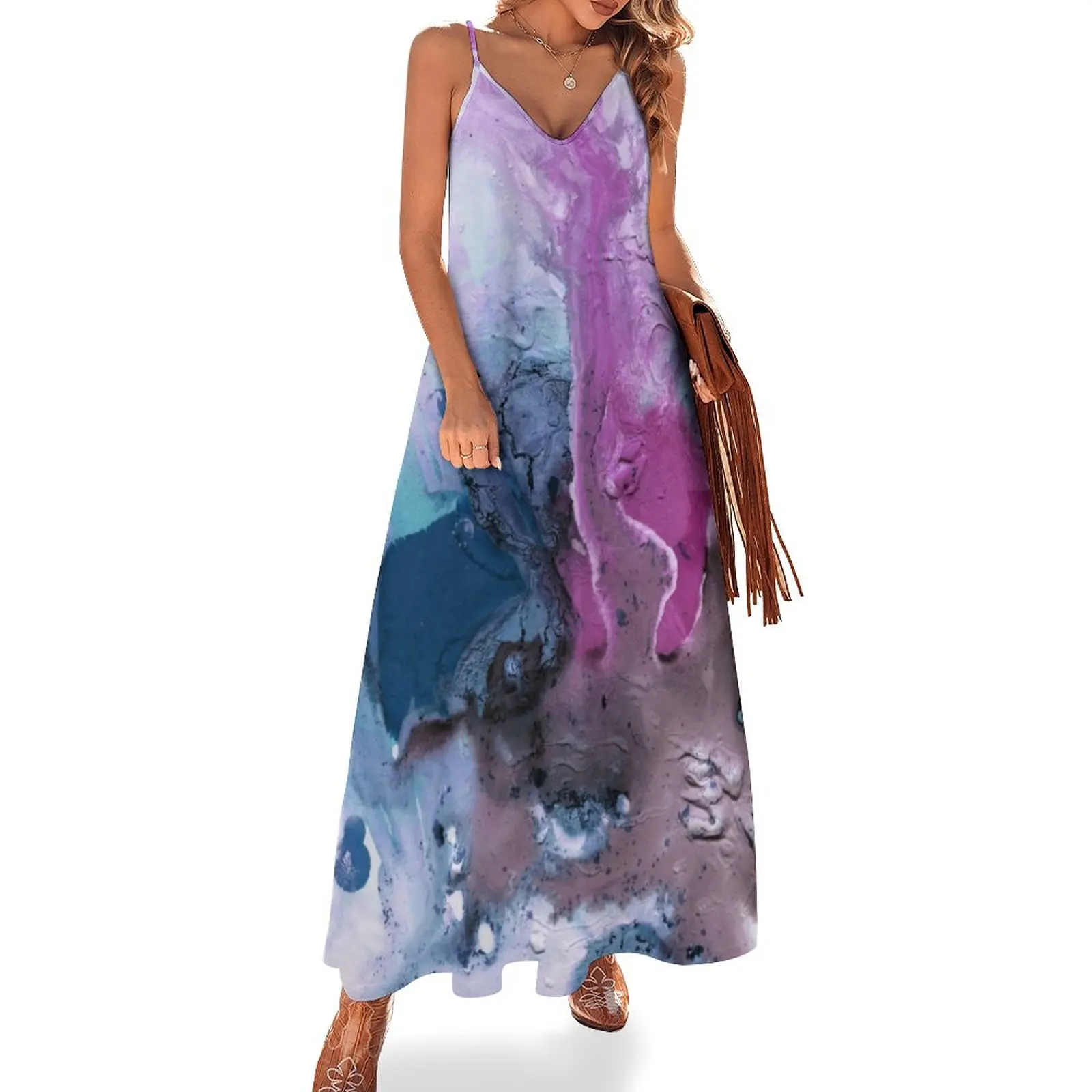 

Abstract Watercolor Painting Sleeveless Dress dresses for woman 2024 womans clothing