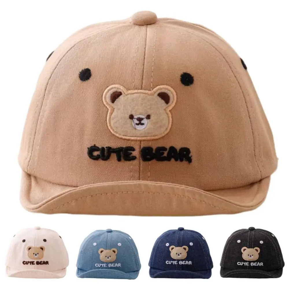 Cartoon Bear Baby Baseball Hat Breathable Soft-brim Toddler Peaked Cap INS Comfortable Children Sports Hats School Use