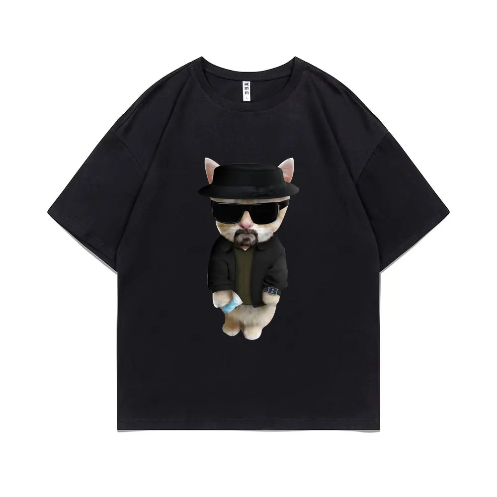 

TV Play Breaking Bad Heisenberg Walter White El Gato Kitty Graphic Tshirt Cute Sad Crying Cat Funny Meme T-shirt Men Casual Tees