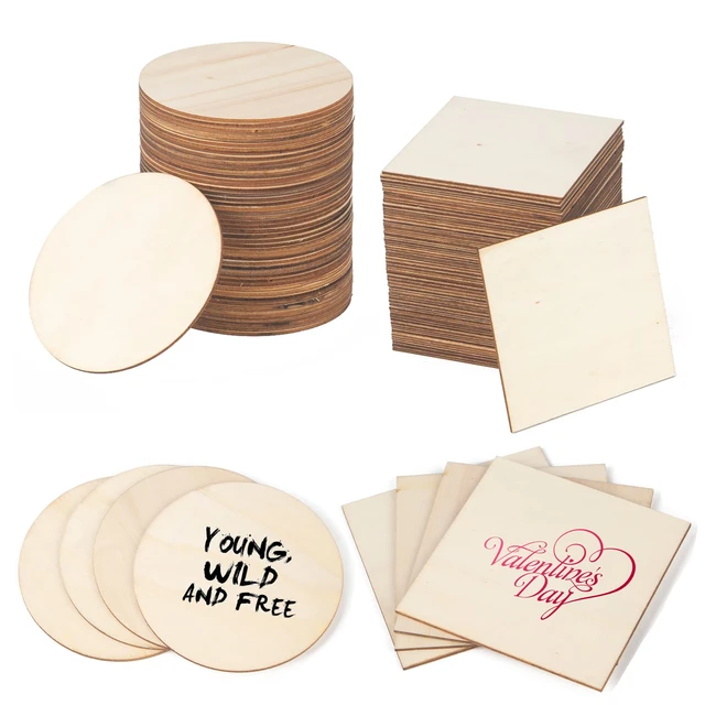 Unfinished 10cm Square Wood Coasters  Laser Wood Blanks Engraving - 10cm  20/40/50pcs - Aliexpress