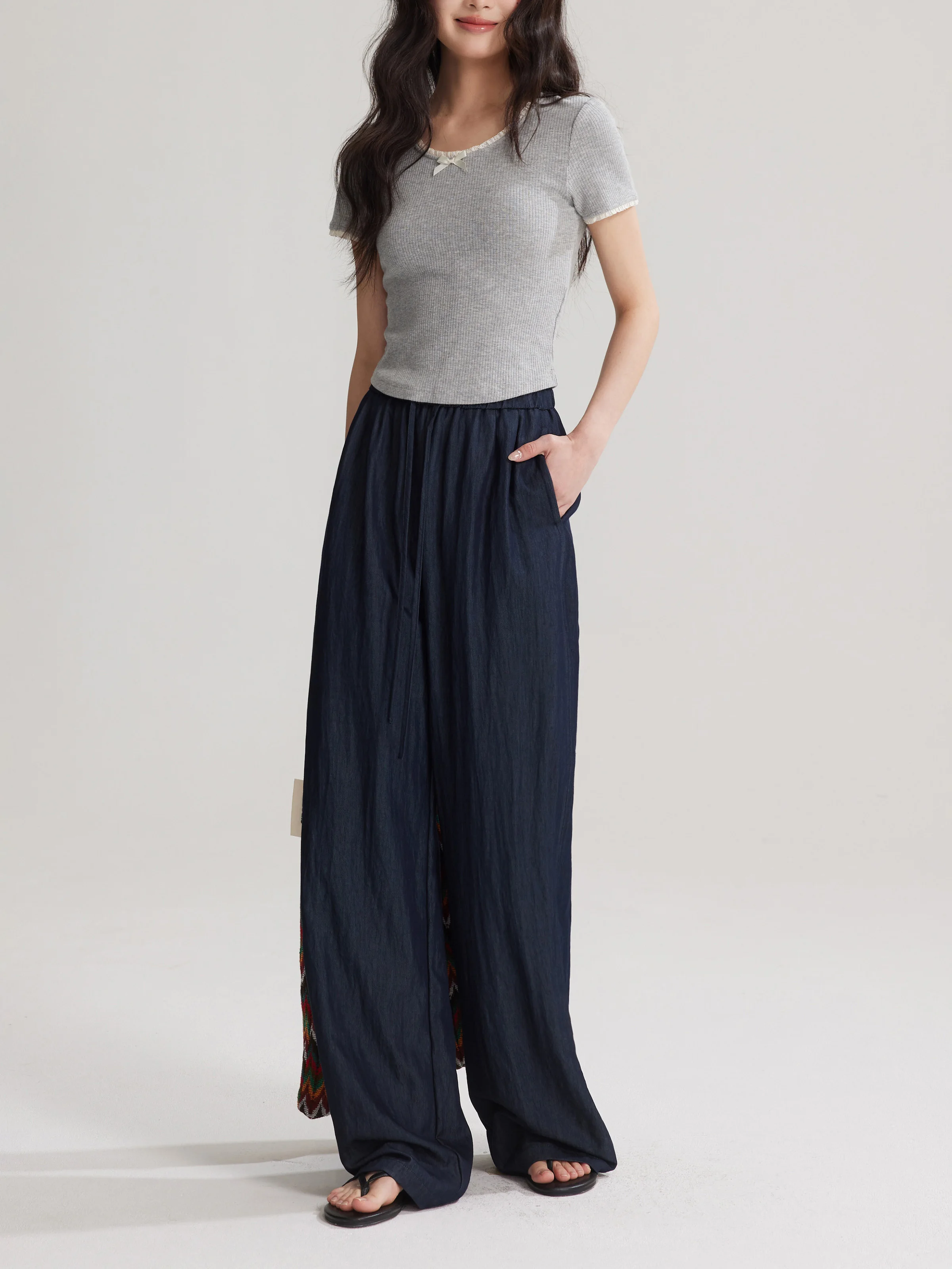 Women High Waist Wide Leg Pants Summer Lightweight Loose