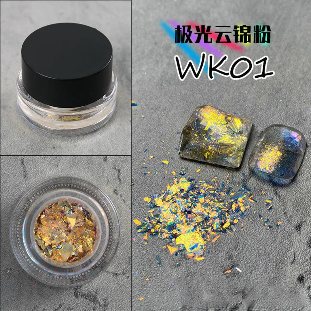 Reflective Glitter Opal Star Aurora Powder Solid Soft Light Powder Magic Chrome Sponge Stick Metallic Nails Decoration