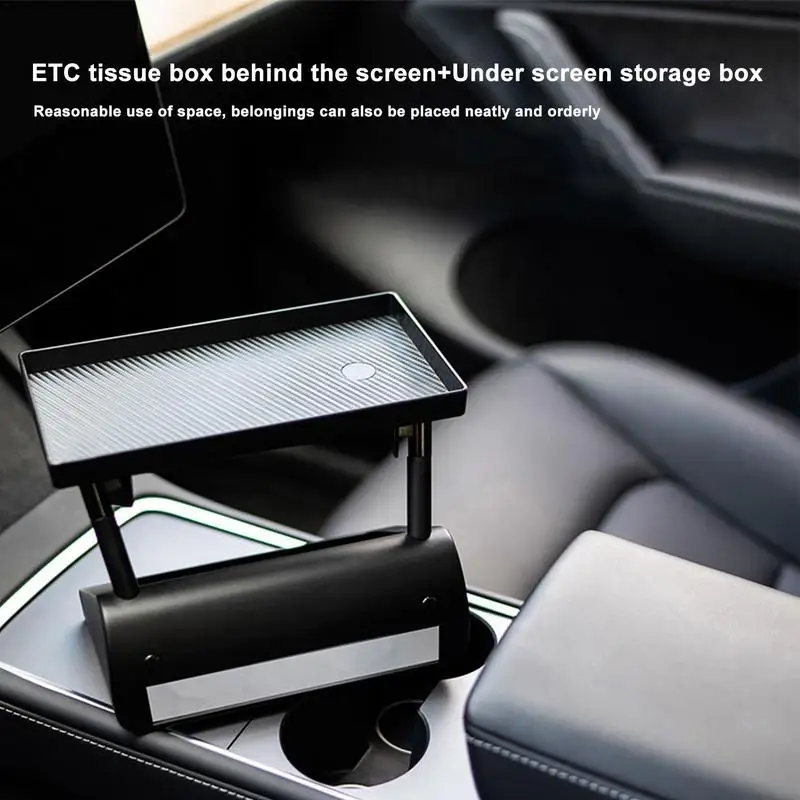 

For Tesla Model 3/Y 2021 2023 Screen Rear Storage Box Central Control Navigation Screen Storage Box Magnetic Suction Organizer
