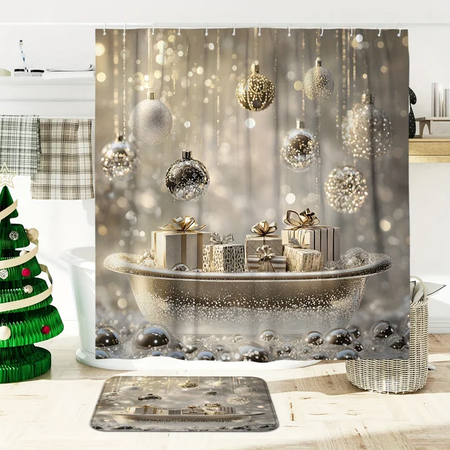 Christmas Shower Curtain Set 3