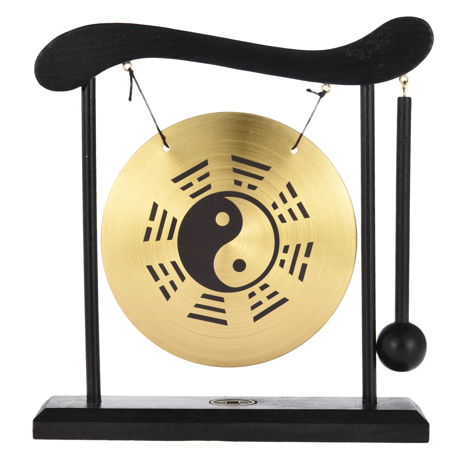 Zen Table Gong Feng Shui Desktop Gong With Mallet Taiji Symbol Meditation Desk Bell Mini Percussion Instruments For Yin Yan