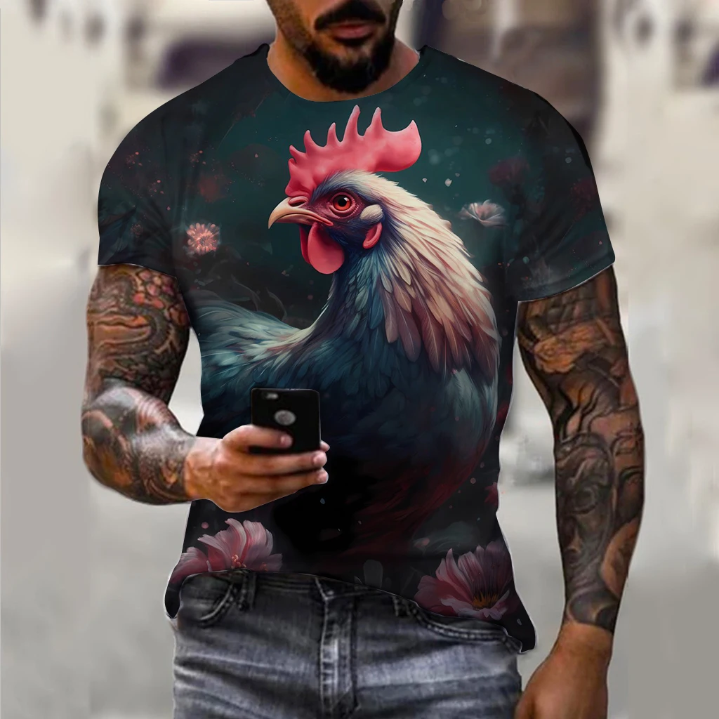 

Funny Men'S T-Shirt 3d Printed Short Sleeve Tops Animal Turkey Graphics Men Clothing Festival Tees Oversized Streetwear