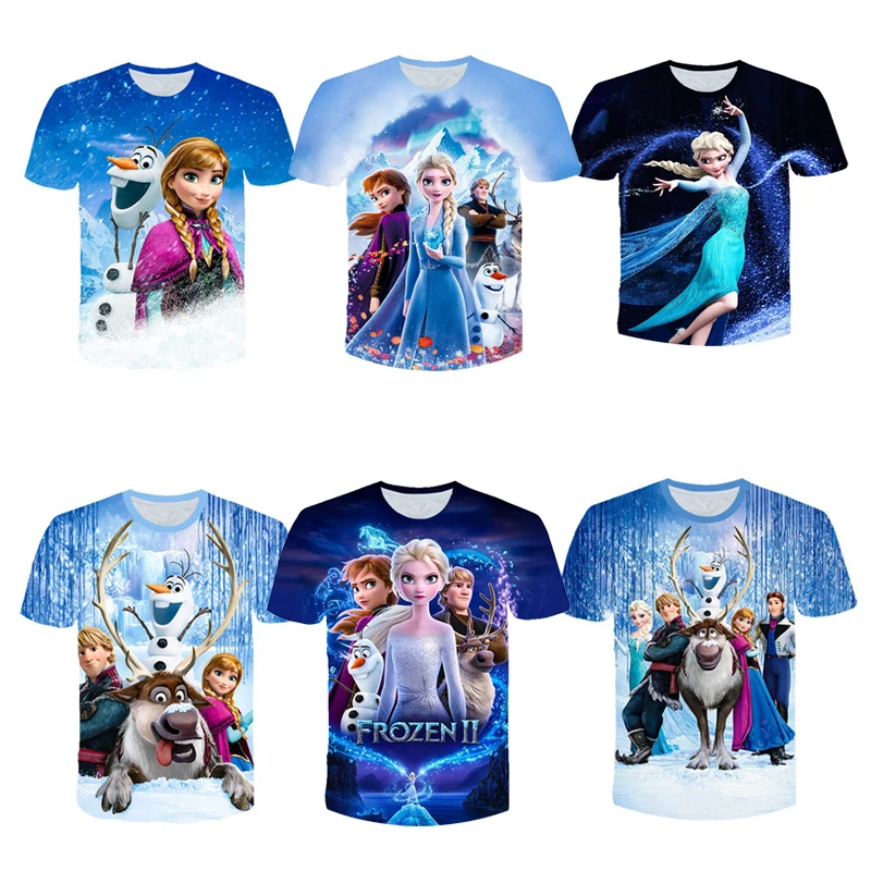Recuento Bastante Disfrazado Camiseta de Frozen 2 para niña, ropa con estampado Digital 3D, camisetas  con estampado de dibujos animados de Frozen Snow Queen, Anna y Elsa,  novedad _ - AliExpress Mobile