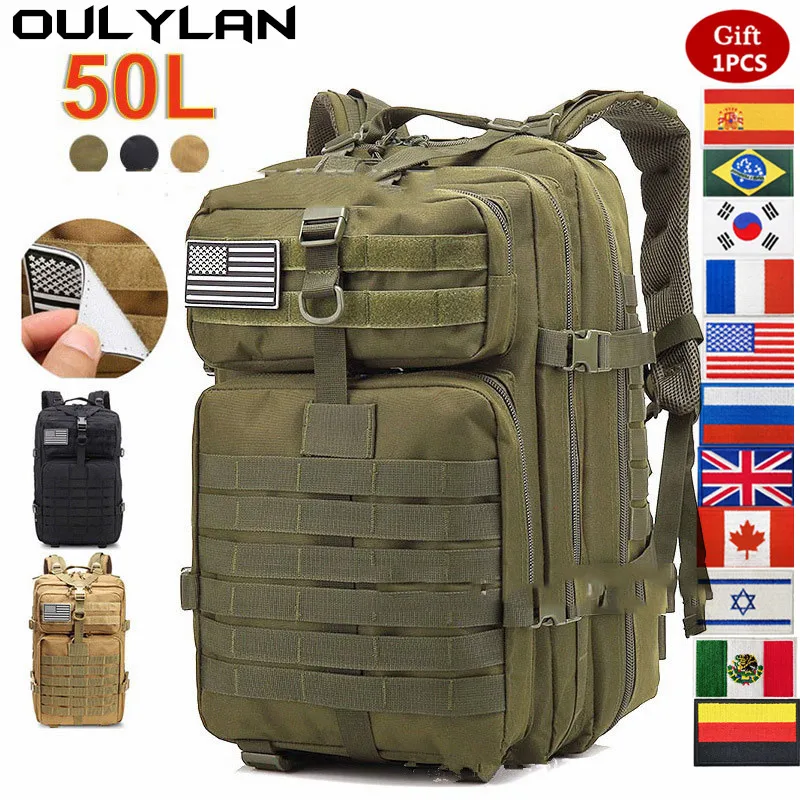 

Водонепроницаемый нейлоновый рюкзак Oulylan, военные рюкзаки 30 л/50 л, 9000D, тактическая спортивная Сумка для кемпинга, походов, рыбалки, охоты