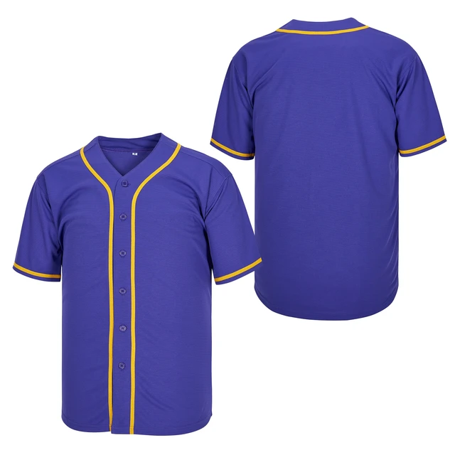 BG Baseball Jersey Purple Blank Jerseys Outdoor Sportswear Embroidery Sewing Hip-hop Street Culture