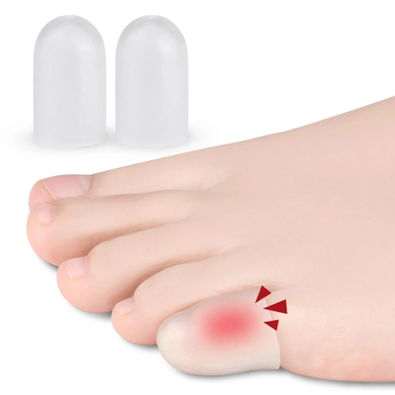 2Pcs Silicone Gel Little Toe Tube Corns Blisters Corrector Pinkie Protector Bunion Toe Finger Protection Sleeve