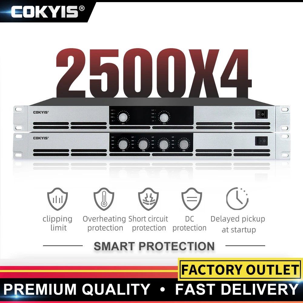 COKYIS 2/4 Channel 1U G Series Professional Digital Power Amplifier 4000W-10000W Performance Conference Audio Power Amplifier