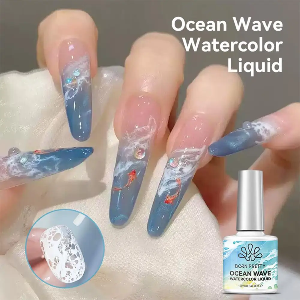 Smalto Gel per Unghie Effetto Acqua Bianco 10ml, Gel Polish 3s per Unghie Traforate a Bolle, Smalto UV LED per Manicure - immagine 2