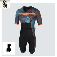 Men Short sleeve Cycling Jersey Triathlon Suit, Mens Short sleeve Triathlon Jumpsuit Running Swimming and Cycling Skin Suit wear 1
