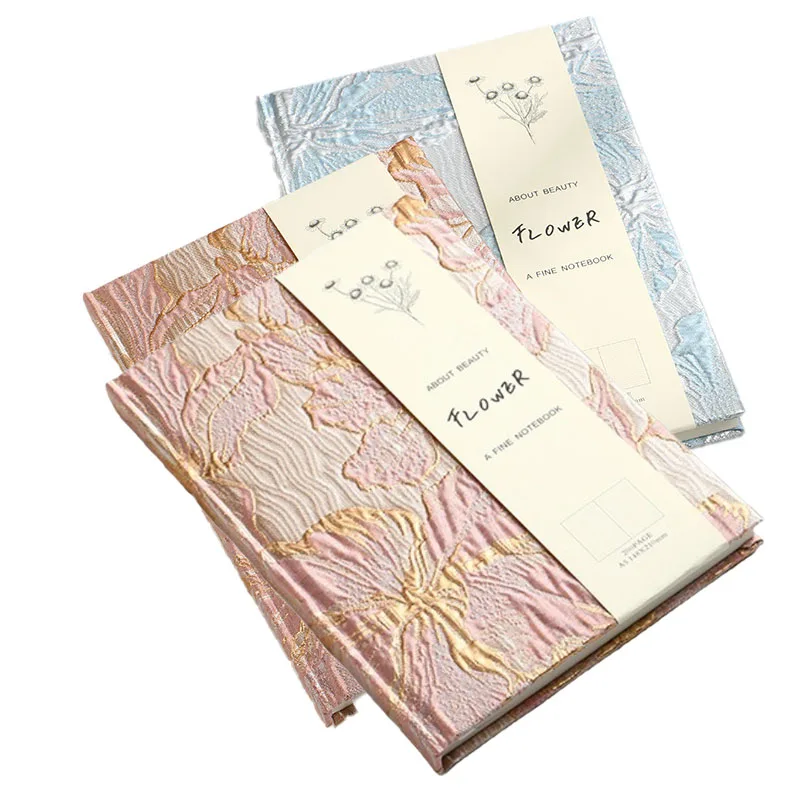 A5 Embossed Lily Gold Hardcover Notebook for Writing and Sketching