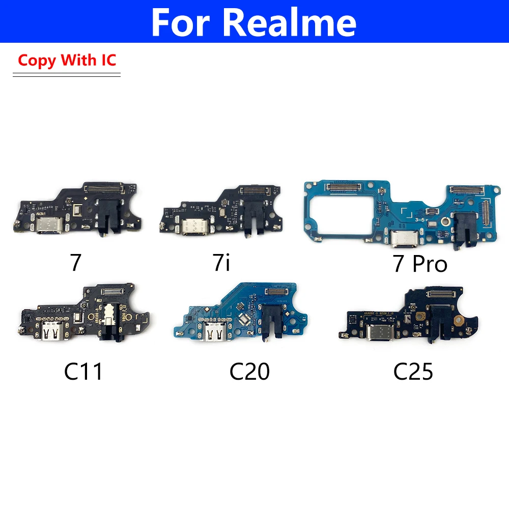 

New USB Charging Charger Dock Port Board Flex Cable For Oppo Realme 7 6 6i 5 5i 3 Pro C11 C20 C25 Charge Board Connector Repair