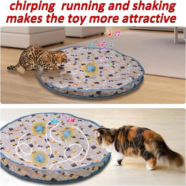 Smart Interactive Cat Toys Ball Fast Rolling in Pouch Hide and Seek Kitten Toy Motion Activated Interactive Cat Toy for Indoor 2
